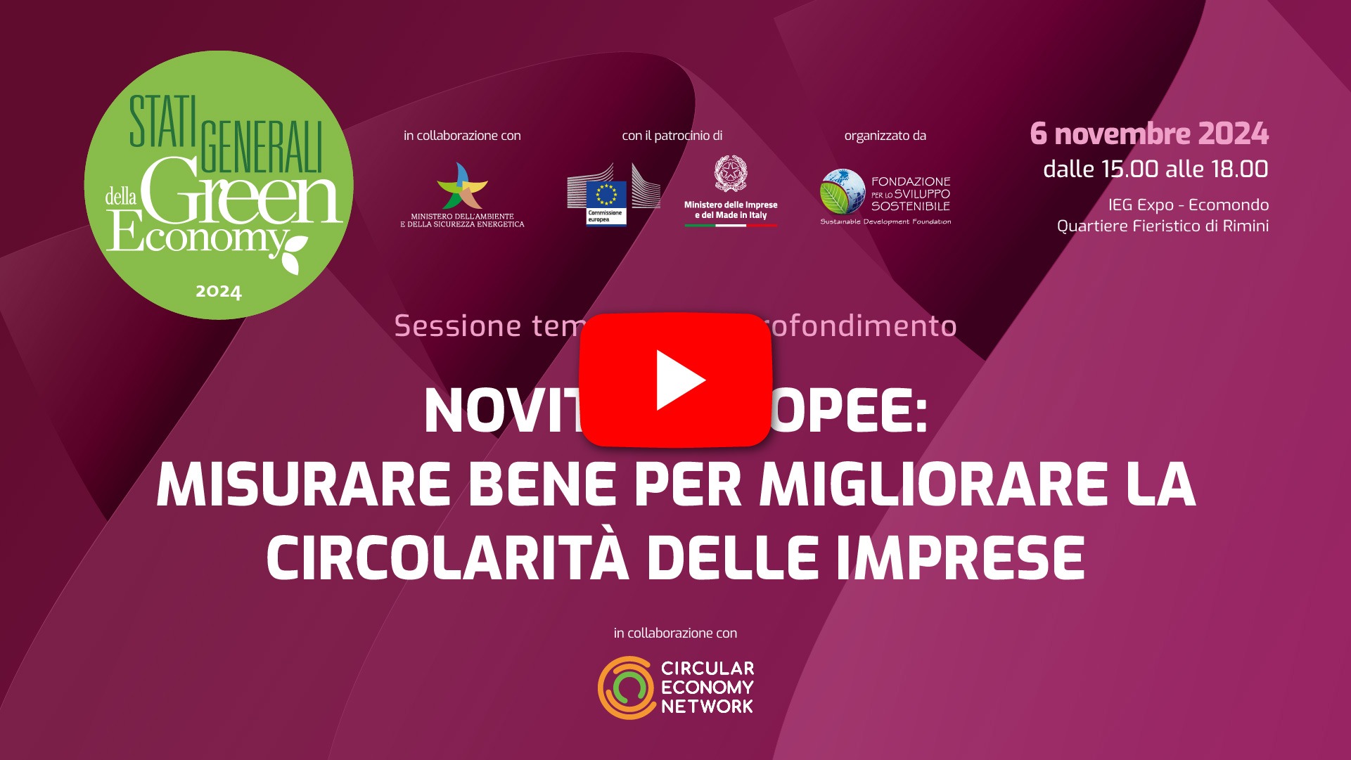 Stati Generali 2024: video della Sessione tematica Economia Circolare